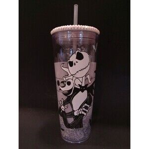 Starbucks Jack Skellington & Zero TNBC Snow Globe Glitter 24 oz. Tumbler
